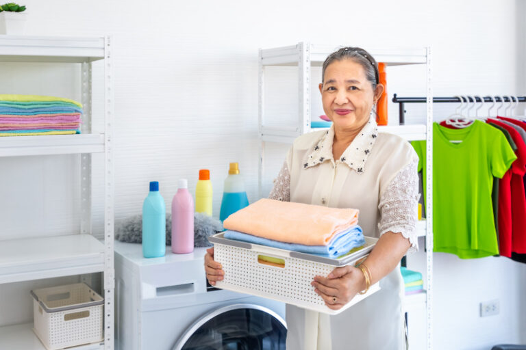 Senior woman housekeeping image